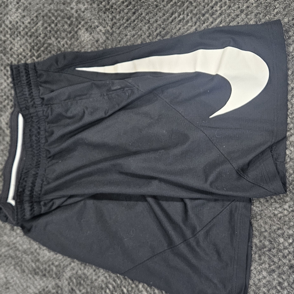 Nike Black and White Athletic Shorts with Swoosh